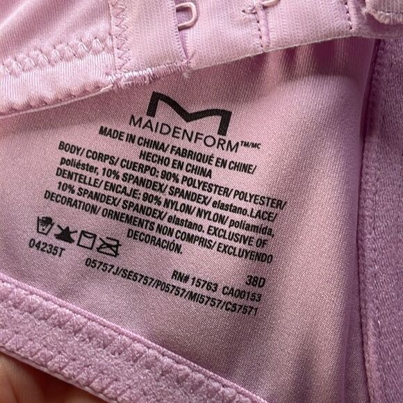 Maidenform Lilac Purple Lace Push-up Underwire Bra Size 38D - Picture 6 of 7
